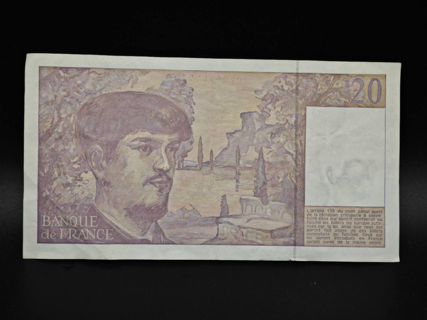 【淘币小摊】实时拍第八百五十九拍   无佣金福利纸币场   满百包邮可预留二周 每周一统一发货   法国20法郎纸币【有折】