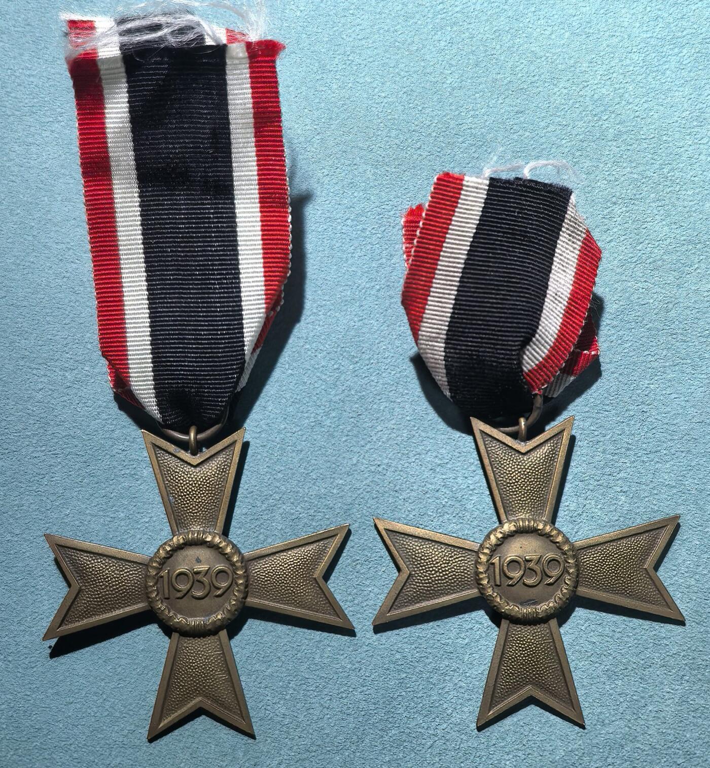 盛世勋华——号角文化勋章邮票专场拍卖第303期 德国（1939）二级无剑战功十字勋章 铜质 2枚