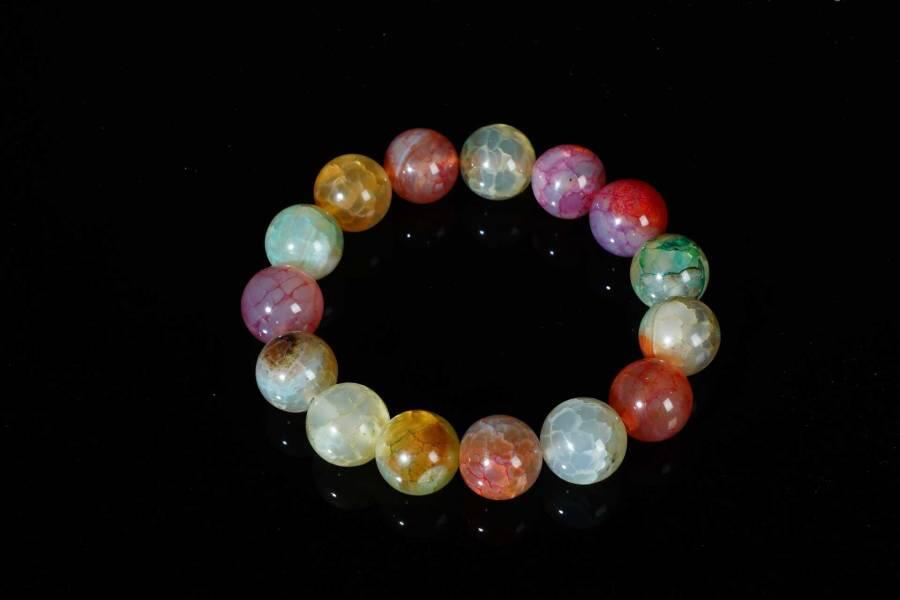 上海都达杂项专场十八（全场包邮） 天然糖果色玛瑙手串 附鉴定证书