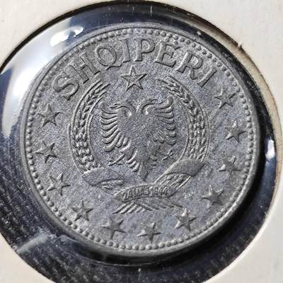 KK钱币收藏小铺  第398期 百期特拍（四拍之二） 2月预留时间 周末发货 -  1947阿尔巴尼亚1列克锌币