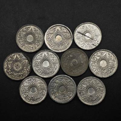 【淘币小摊】限时拍第八百五十八拍  散币场  满百包邮可预留两周  周一统一发货  - 泰国1萨当锡币10枚