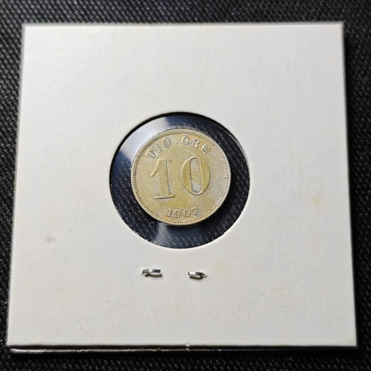 KK钱币收藏小铺  第398期 百期特拍（四拍之二） 2月预留时间 周末发货  1907瑞典10欧尔银币