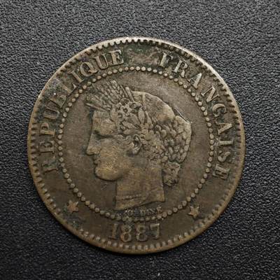 【淘币小摊】限时拍第八百六十拍  老铜币场  满百包邮可预留两周  周一统一发货  - 法国1887年谷物女神2分铜币