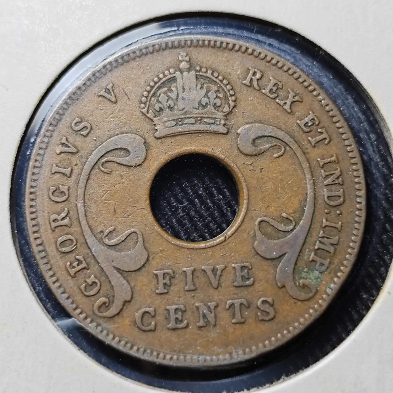 KK钱币收藏小铺  第398期 百期特拍（四拍之二） 2月预留时间 周末发货  1934英属东非乔五5分铜币