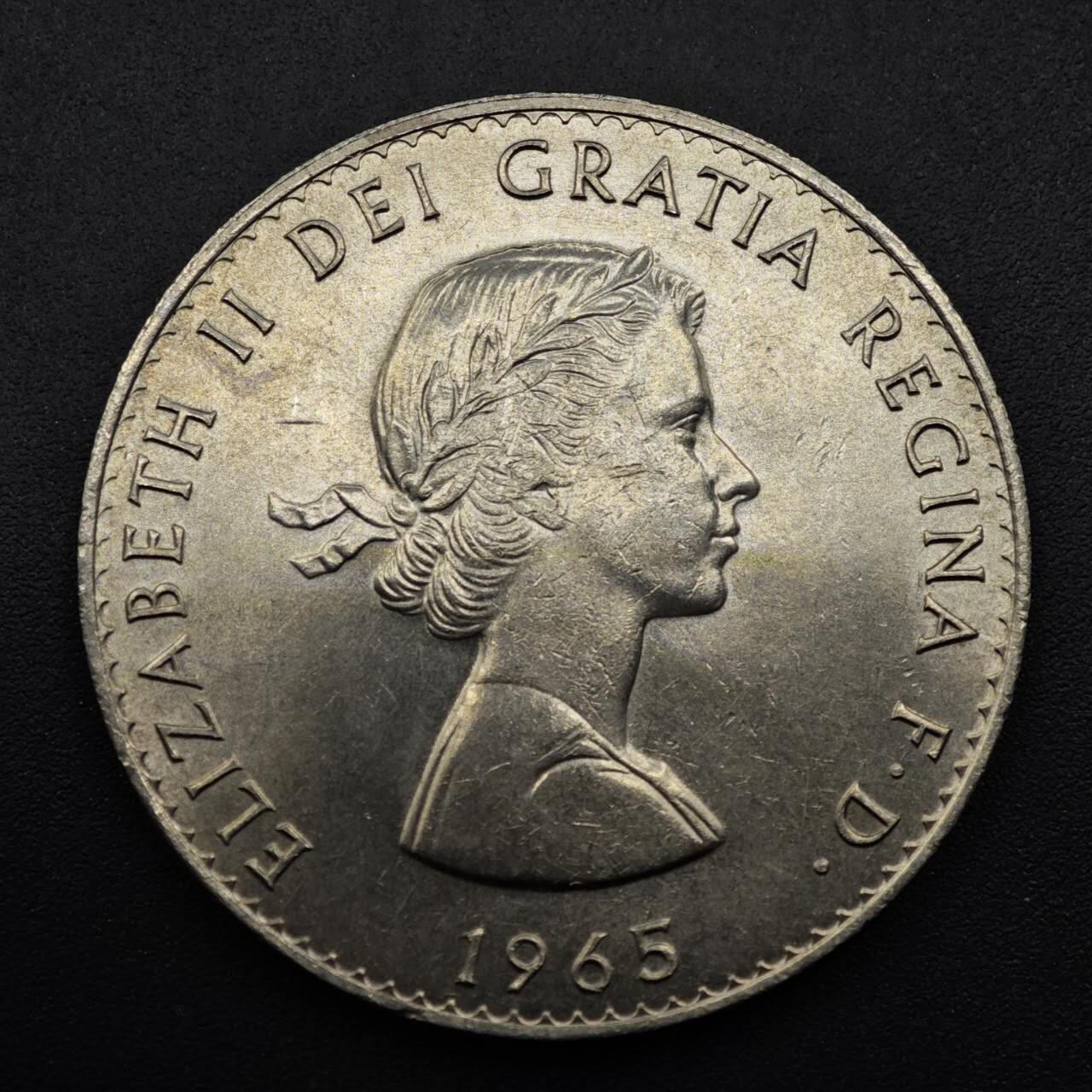 【淘币小摊】限时拍第八百五十八拍  散币场  满百包邮可预留两周  周一统一发货  英国1965年丘吉尔克朗纪念币