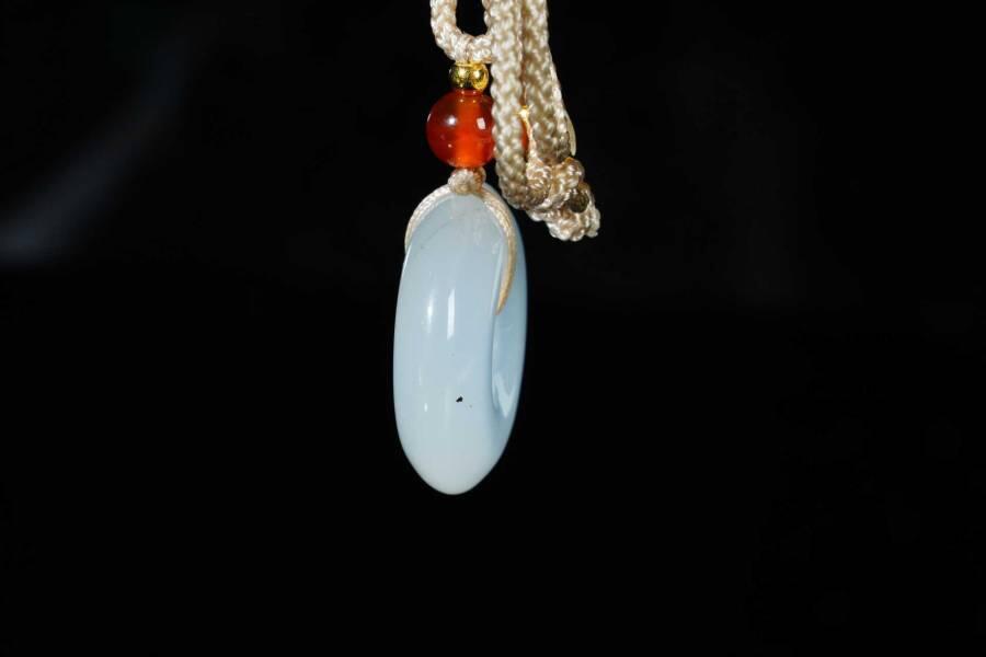 上海都达杂项专场十八（全场包邮） 天然冰透玛瑙平安扣挂件 附鉴定证书