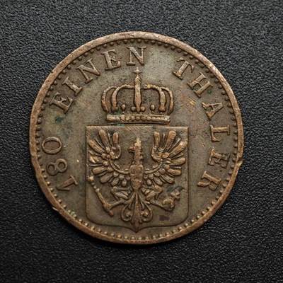 【淘币小摊】限时拍第八百六十拍  老铜币场  满百包邮可预留两周  周一统一发货  - 德国1871年普鲁士2芬妮铜币