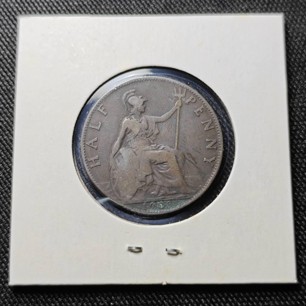 KK钱币收藏小铺  第398期 百期特拍（四拍之二） 2月预留时间 周末发货  英国爱七半便士铜币