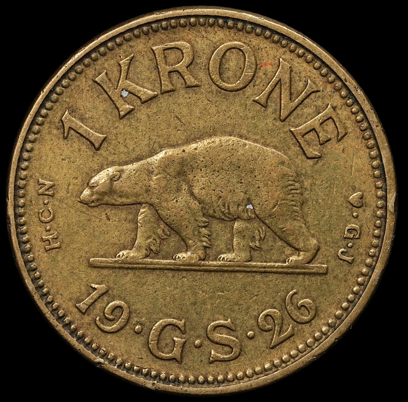 修遠堂世界钱币第103期 1926年格陵兰1克朗