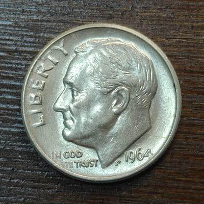 【春节前最后一拍，下一场3.3号】★第139加场★银币专场 不寄存，200包邮。不满200元，支付5元运费。《接受代拍 代送NGC评级》 - 53【无寄存】美国 10分 1964年 银币