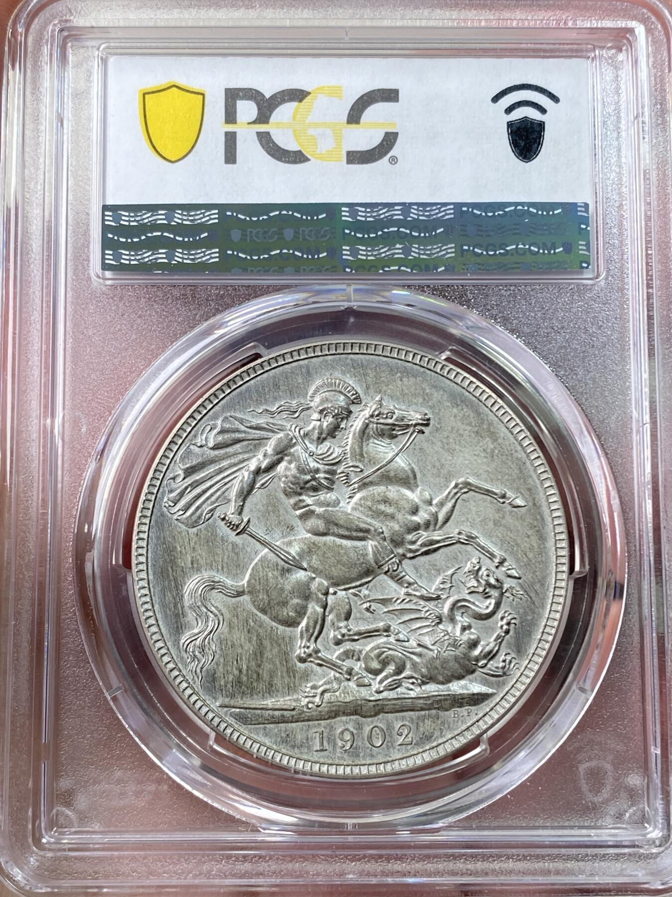 万国钱币拍卖第060期（万国六十期纪念大拍） PCGS PR64 1902英国爱德华七世精制马剑克朗 MATTE哑光工艺 原盒天鹅绒包浆环绕 极美素描质感 典藏级品质