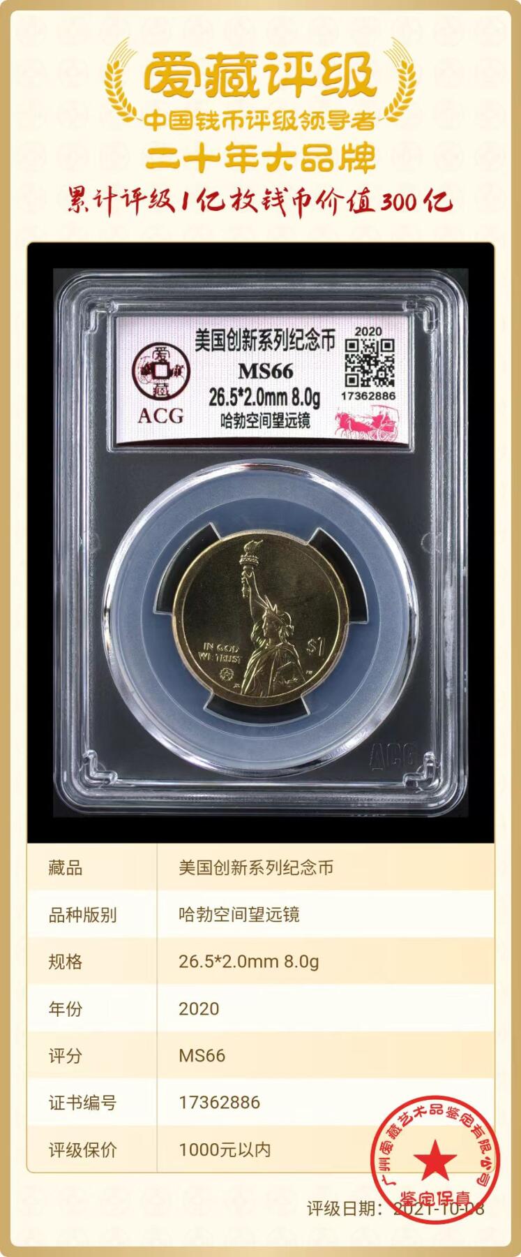 ACG评级美元硬币