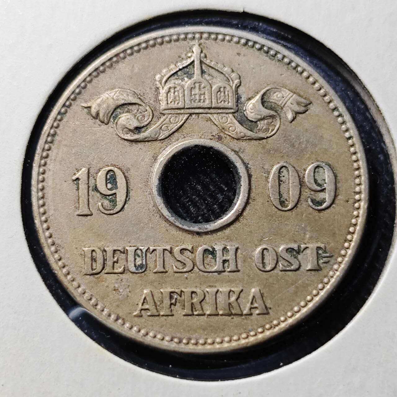 KK钱币收藏小铺  第398期 百期特拍（四拍之二） 2月预留时间 周末发货  1909德属东非10赫勒镍币 深打状态