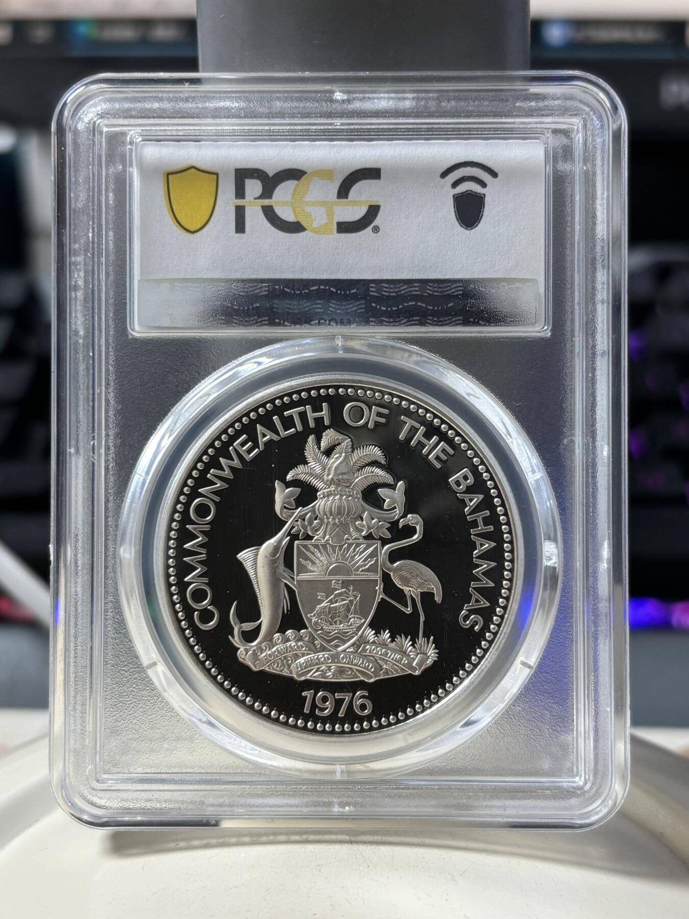 第190期拍卖 1976年巴哈马火烈鸟纪念银币PCGS-PR69  29.8g,925银