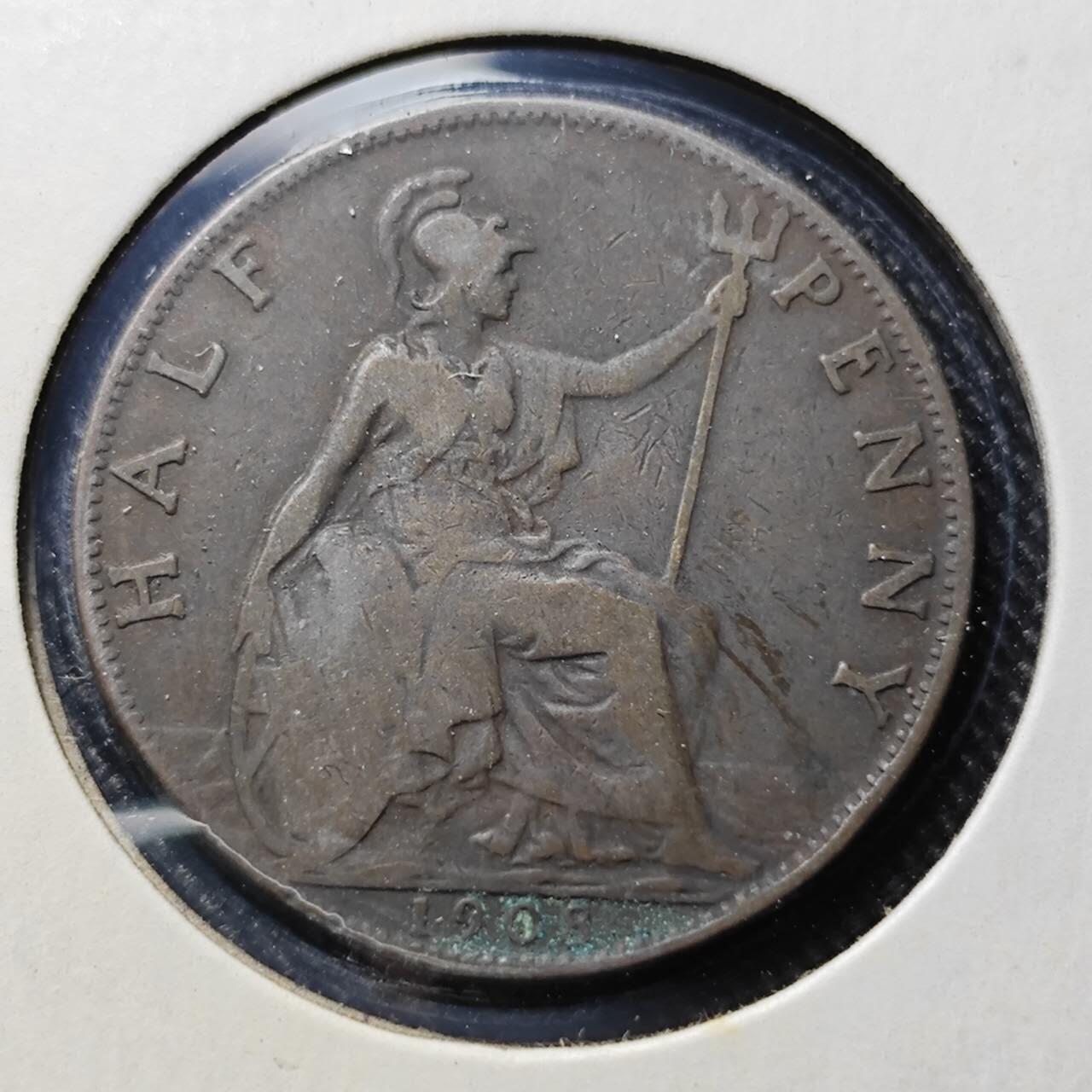 KK钱币收藏小铺  第398期 百期特拍（四拍之二） 2月预留时间 周末发货  英国爱七半便士铜币