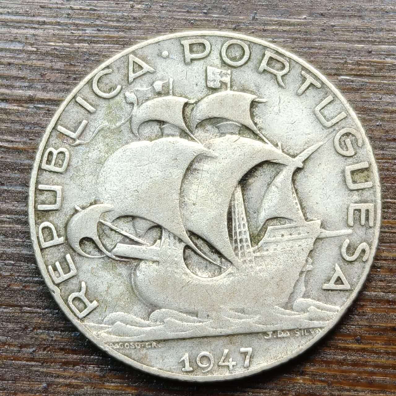 【春节前最后一拍，下一场3.3号】★第139加场★银币专场 不寄存，200包邮。不满200元，支付5元运费。《接受代拍 代送NGC评级》 56【无寄存】葡萄牙 1947年 2.5埃斯库多 银币