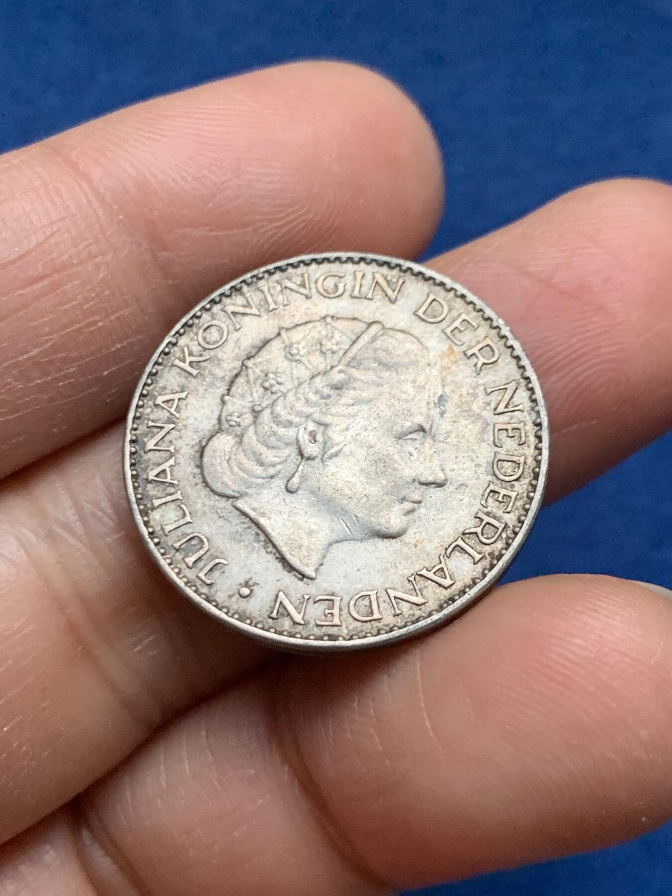 《竞宝斋》第463-465场 周日，周一，周二，3场连拍 （全场包邮）欢迎送拍 荷兰1955年朱丽安娜女王1盾银币