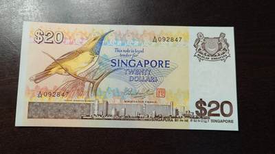 【新年十二拍】世界钱币～微拍第233期暨2026年第12期  多款老库存低价起拍 - 1979年新加坡鸟版20元 全新绝品尾号847