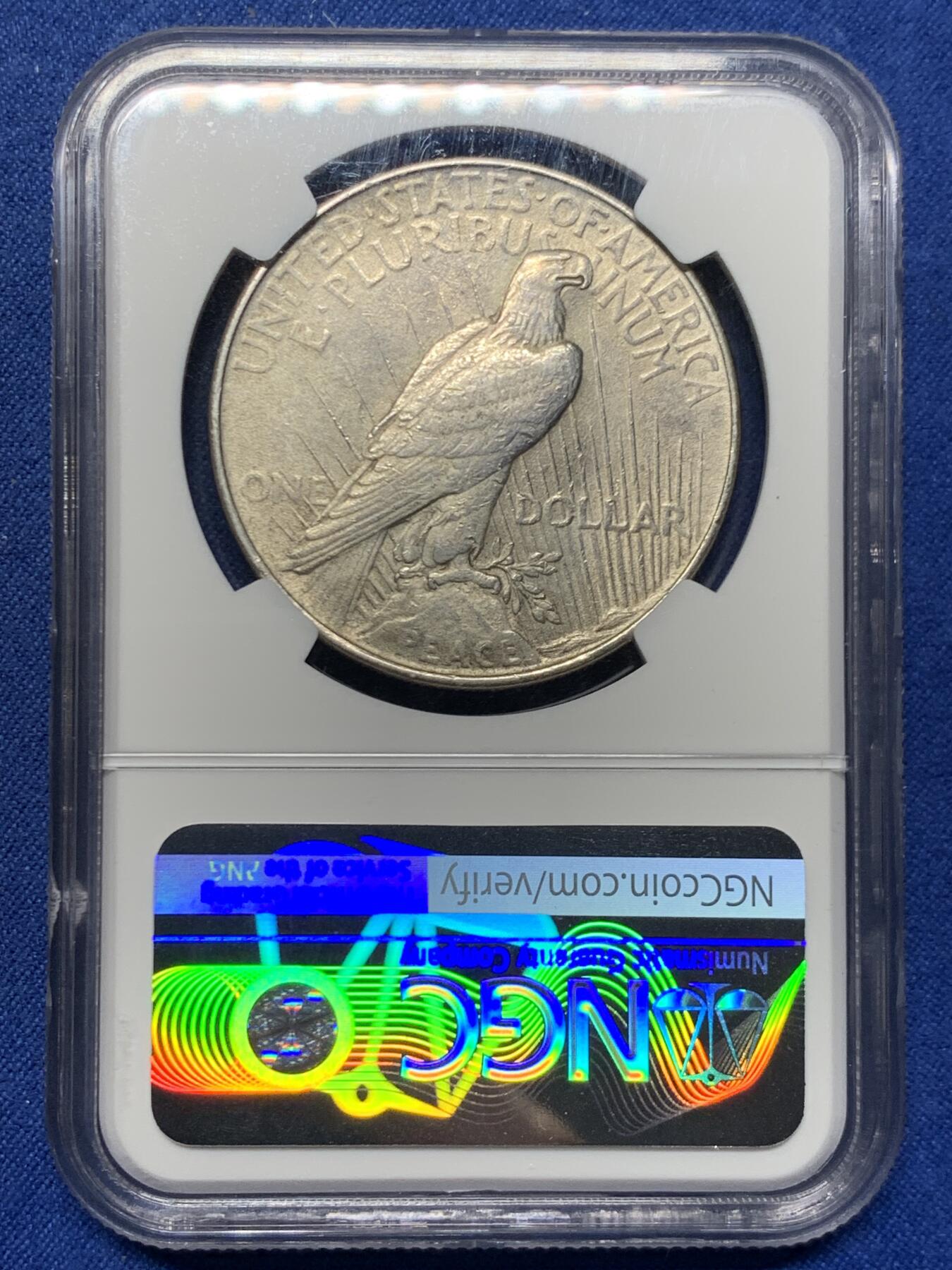 《竞宝斋》第463-465场 周日，周一，周二，3场连拍 （全场包邮）欢迎送拍 NGC AU 美国1922年和平一美元银币