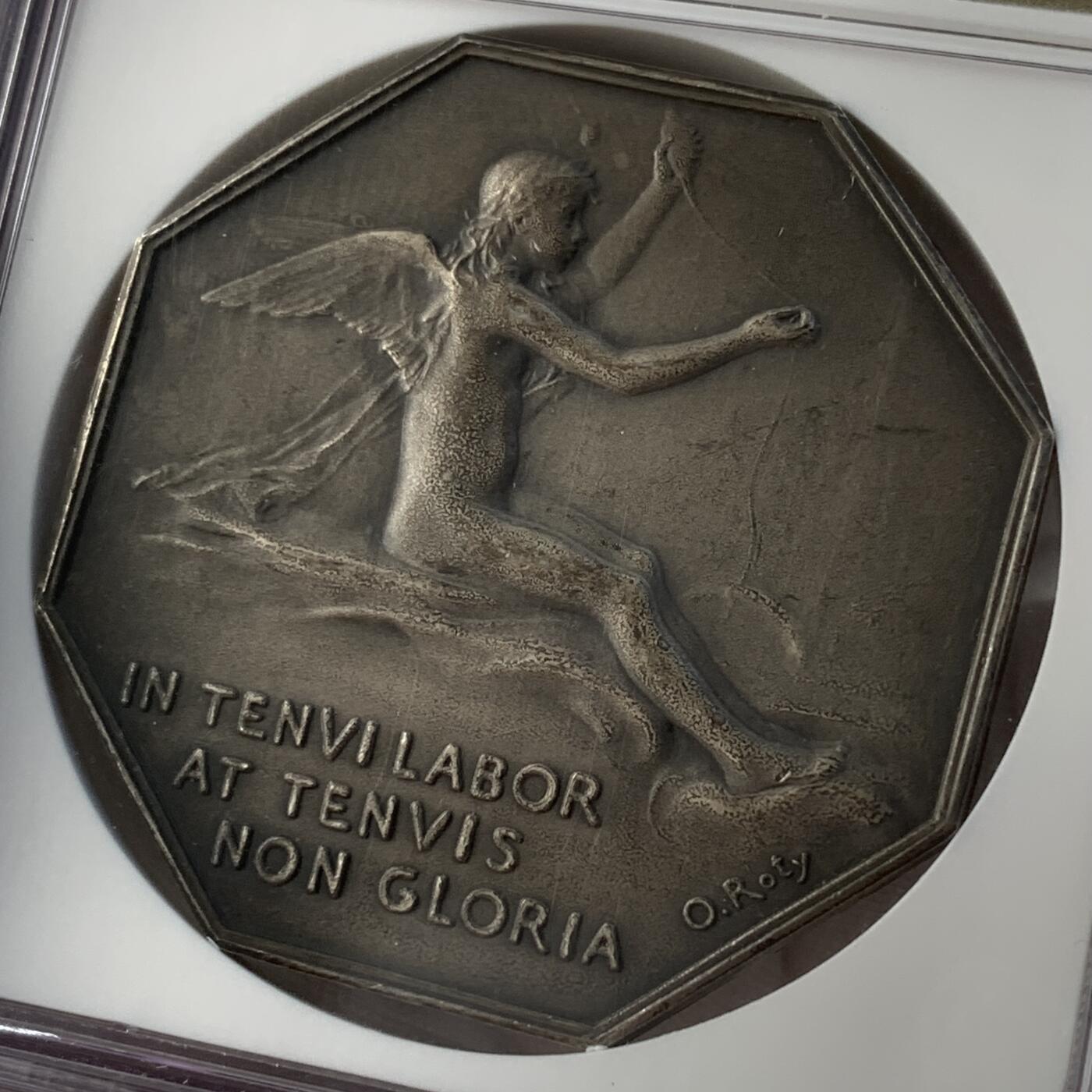 掌中浮雕-藏着的欧洲第052场 NGC MS64 : 法国里昂商会八角银章，对边42mm