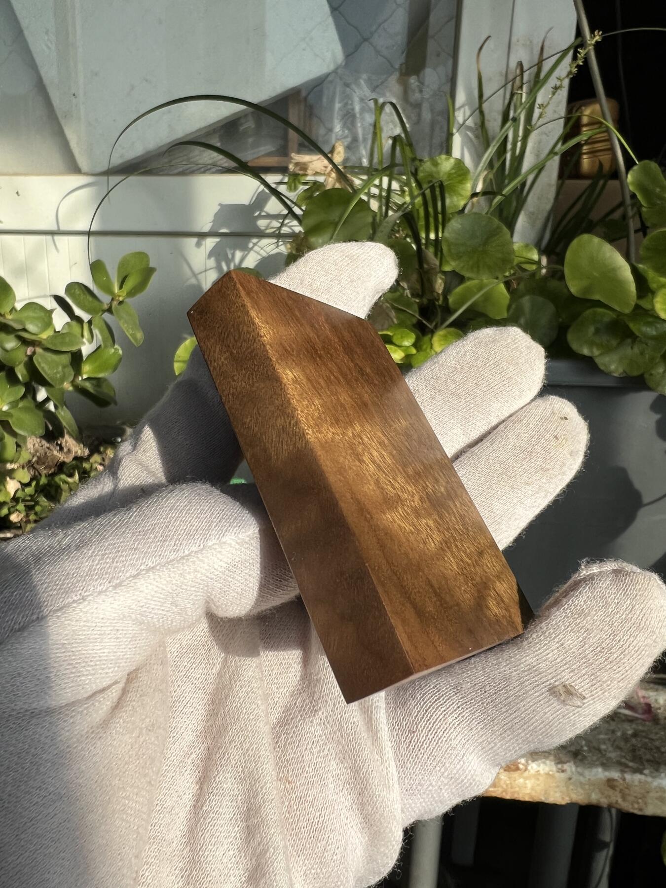 零元拍：B23金丝楠平安无事牌，满水波香喷喷的小金砖，金光闪闪，69/47/13MM