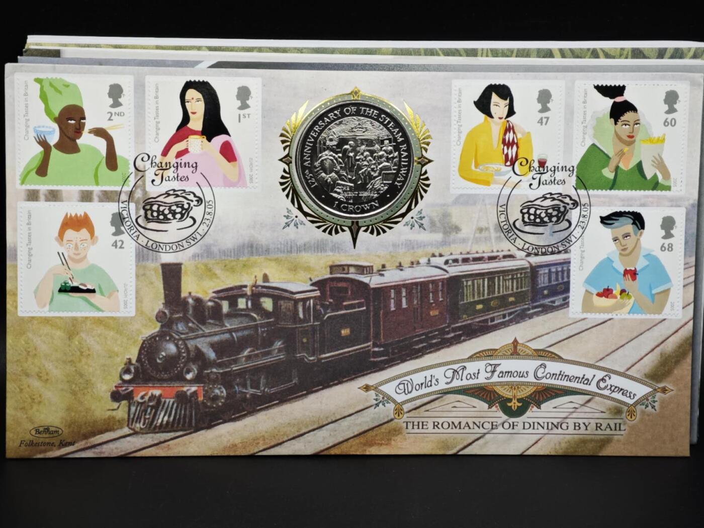 【淘币小摊】限时拍第八百六十二拍  克朗币邮币封场  满百包邮可预留两周  周一统一发货  马恩岛1998年火车125周年克朗纪念币邮币封