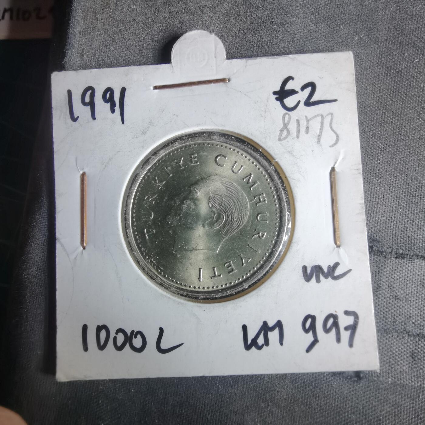 沼泽如烟--第981场 土耳其1991年1000里拉