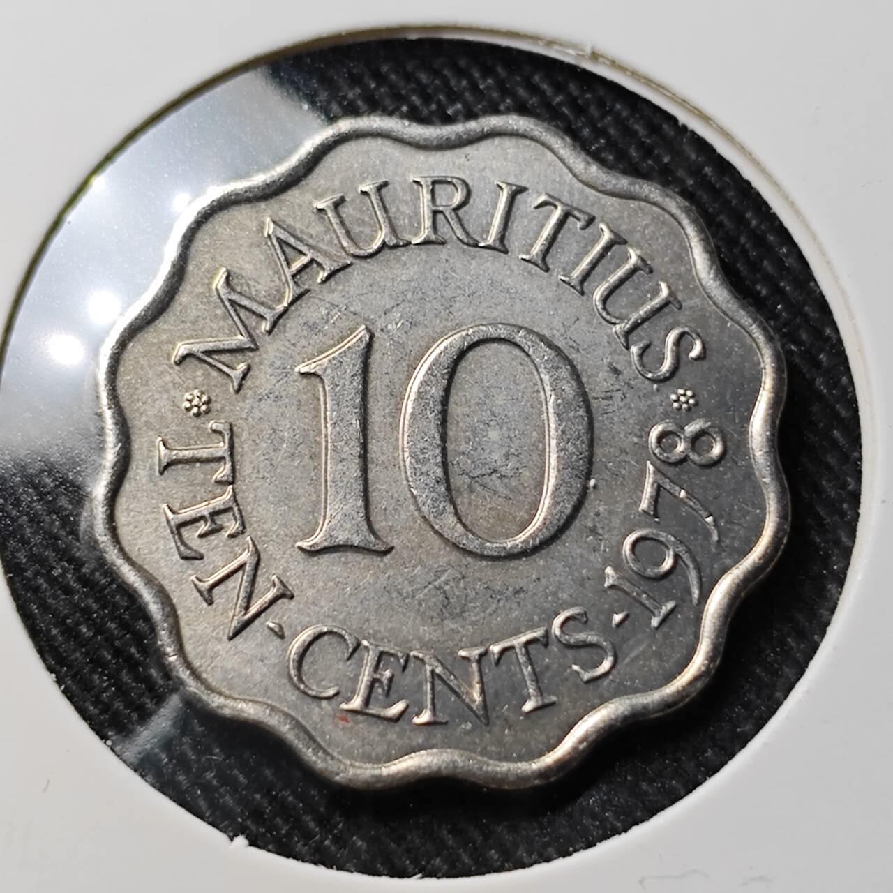 KK钱币收藏小铺  第391期  2月预留时间 周末发货  英属毛里求斯10分