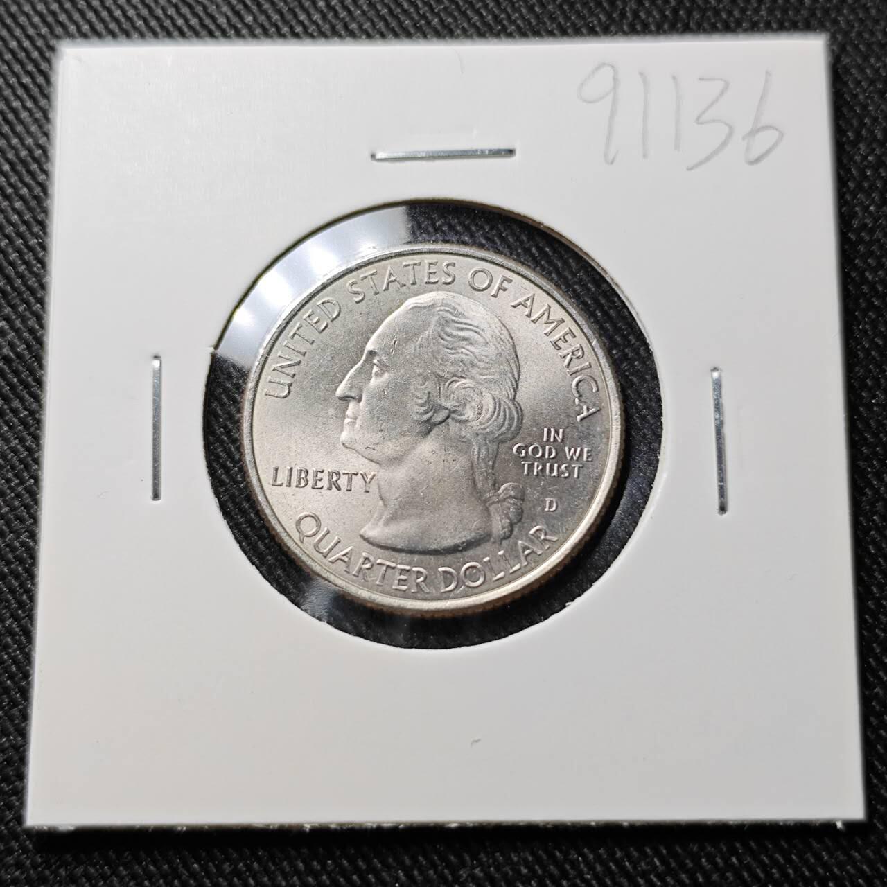 KK钱币收藏小铺  第391期  2月预留时间 周末发货  美国25分纪念币 好品