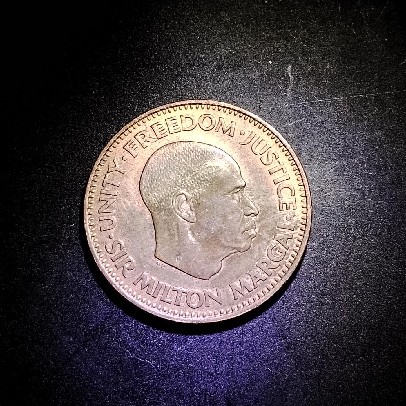 塞拉利昂 1964年 1/2分 双鱼青铜币 20.3mm 8516