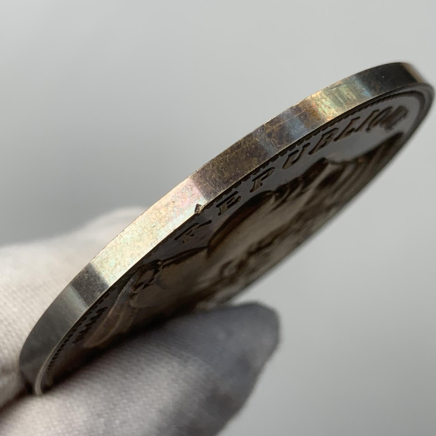 掌中浮雕-藏着的欧洲第052场 19世纪法国战争部颁发的射击奖章（镀金银章），50.8mm，67.1g