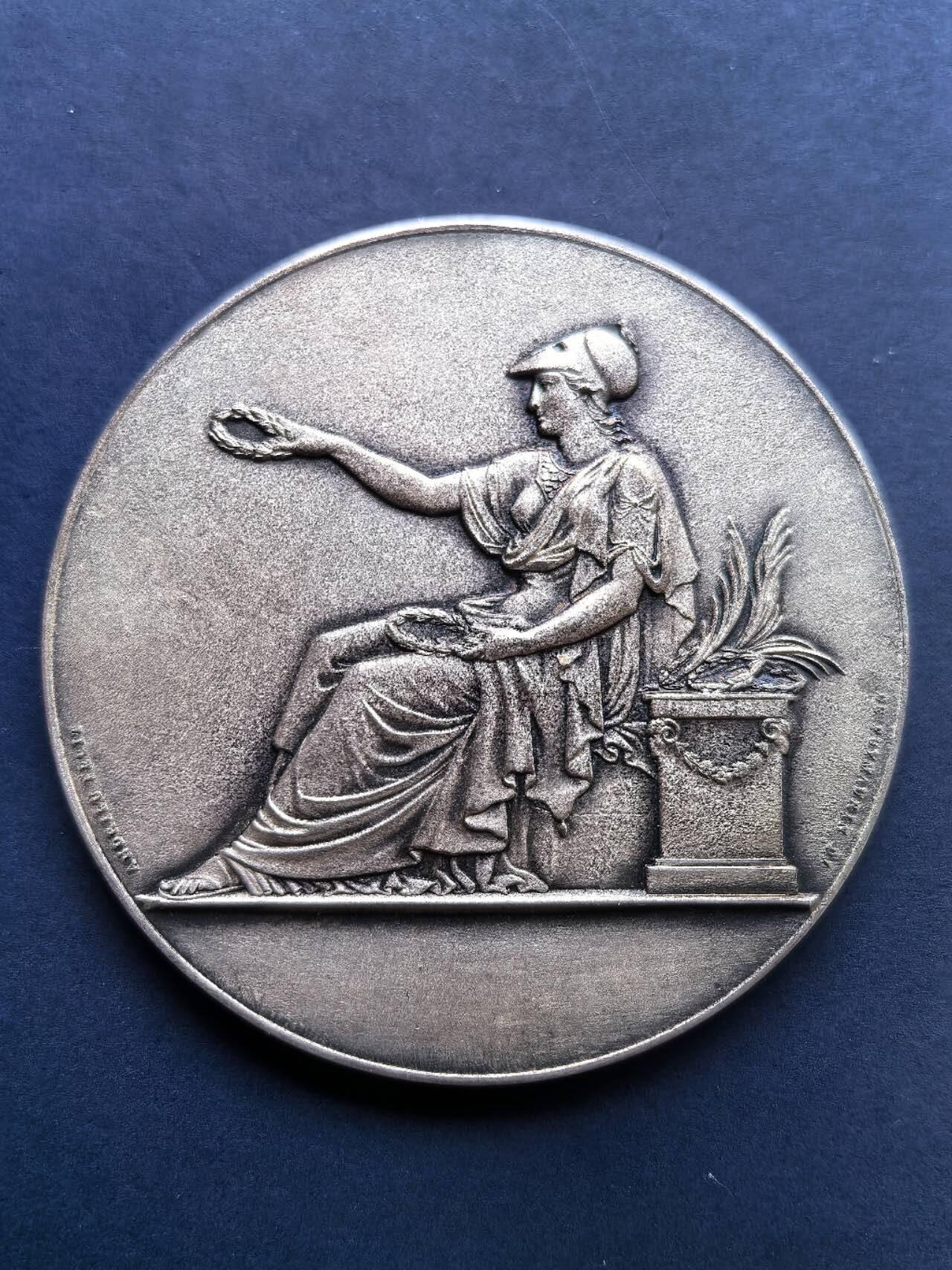 铜章专场 1957年法国镀银铜章，直径68mm，守护者公司