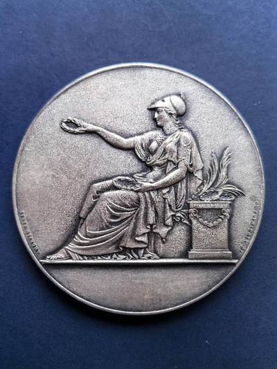 铜章专场 - 1957年法国镀银铜章，直径68mm，守护者公司