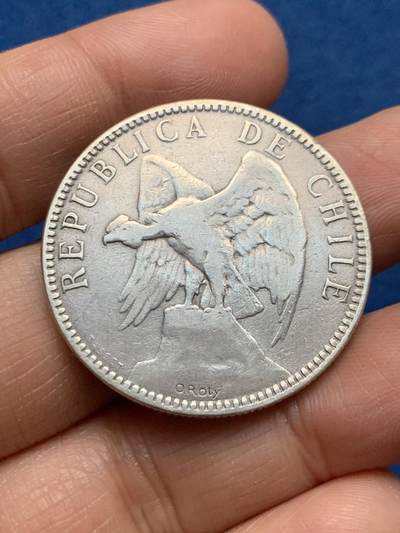 《竞宝斋》第463场 周日，周一，周二，3场连拍 （全场包邮）欢迎送拍 - 智利1895年秃鹫1比索银币