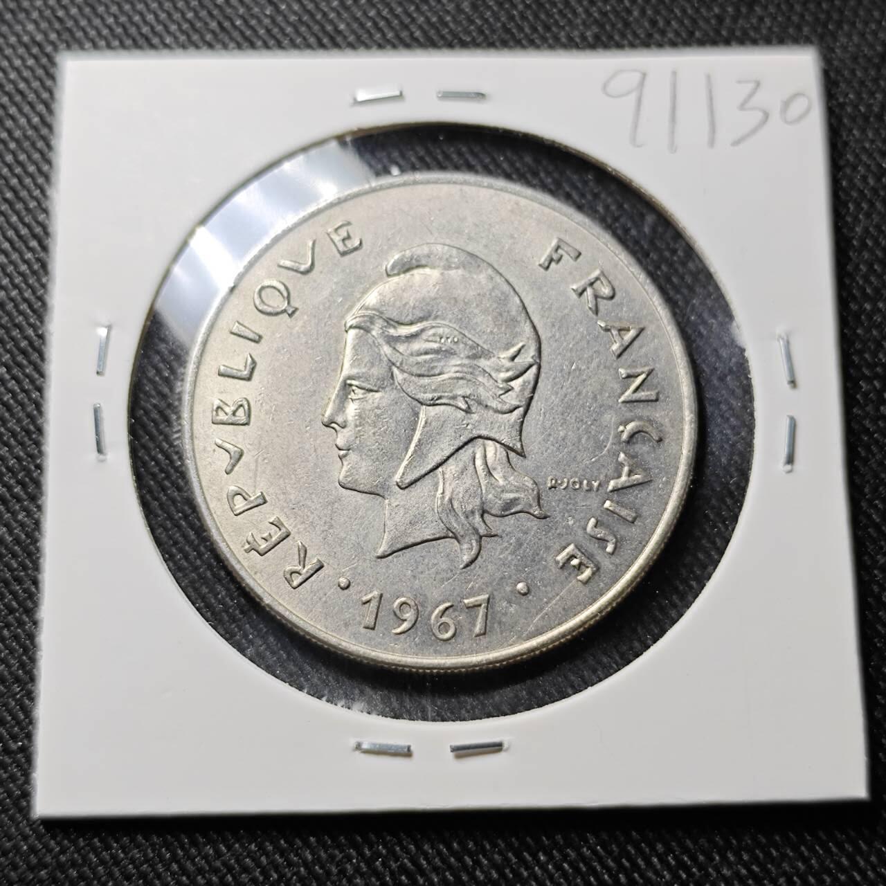 KK钱币收藏小铺  第391期  2月预留时间 周末发货  1 67法属新喀里多尼亚50法郎