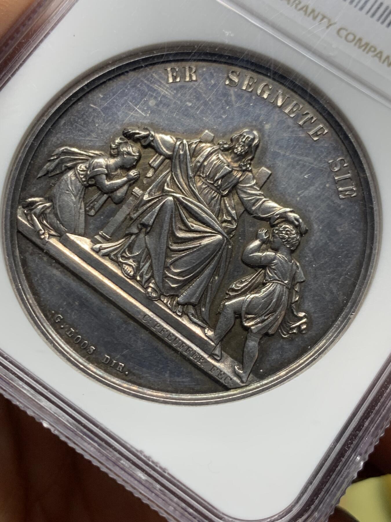 《竞宝斋》第463-465场 周日，周一，周二，3场连拍 （全场包邮）欢迎送拍 NGC UNCD  德国柏林坚信礼银章 高浮雕镜面 LOOS出品