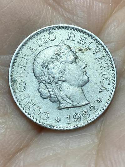 2026年第十七场(总第一百八十六场）外国好品散币场(免佣金) - 瑞士🇨🇭1962年5拉彭(第二版，B标伯尔尼造)