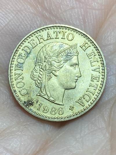 2026年第十七场(总第一百八十六场）外国好品散币场(免佣金) - 瑞士🇨🇭1986年5拉彭(第五版，后期B标伯尔尼造)