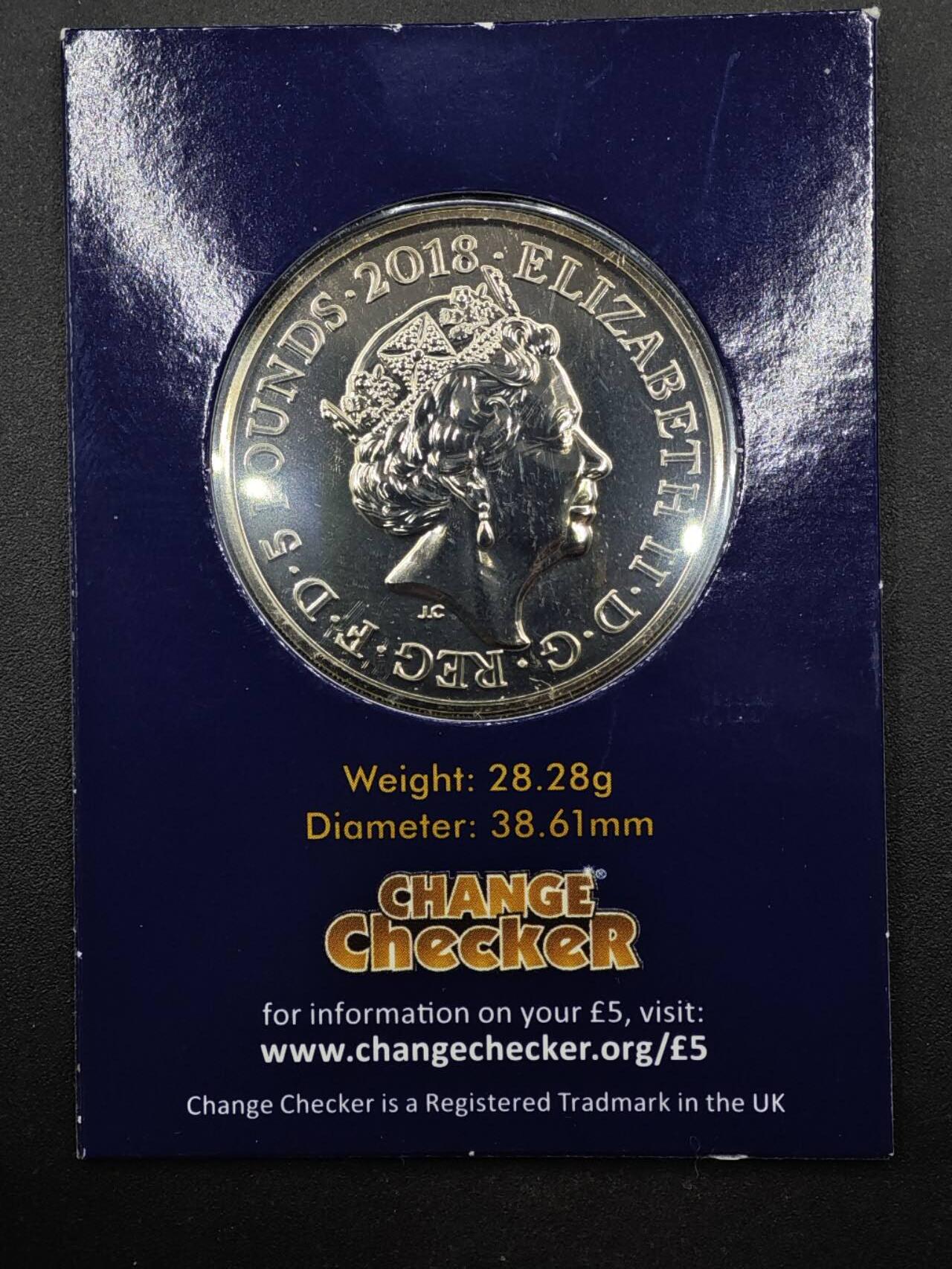 【淘币小摊】限时拍第八百六十二拍  克朗币邮币封场  满百包邮可预留两周  周一统一发货  英国2018年威尔士王子70周岁5镑纪念币