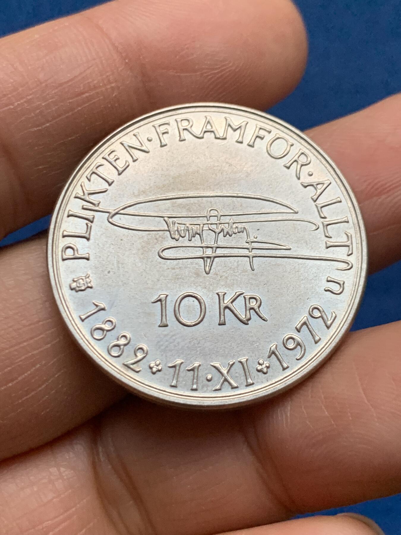 《竞宝斋》第463-465场 周日，周一，周二，3场连拍 （全场包邮）欢迎送拍 瑞典1972年10克朗银币 17.95g 830银