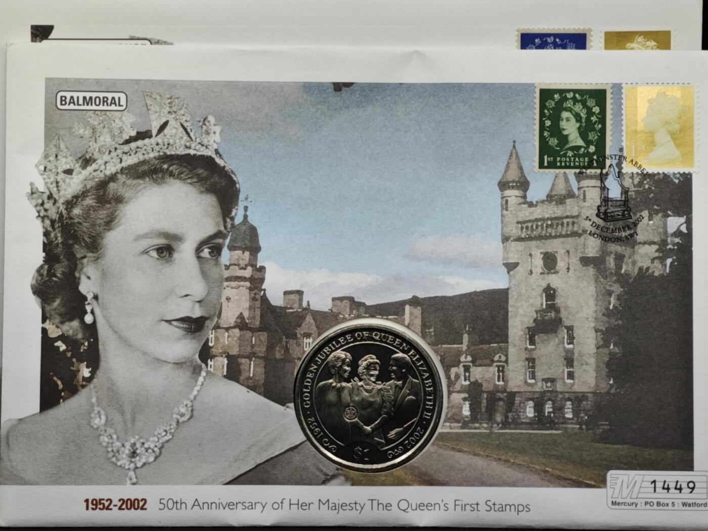 【淘币小摊】限时拍第八百六十二拍  克朗币邮币封场  满百包邮可预留两周  周一统一发货  英属维尔京2002年女王登基金禧1元纪念币邮币封