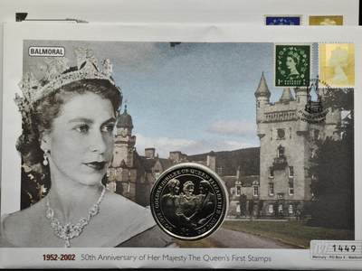 【淘币小摊】限时拍第八百六十二拍  克朗币邮币封场  满百包邮可预留两周  周一统一发货  - 英属维尔京2002年女王登基金禧1元纪念币邮币封