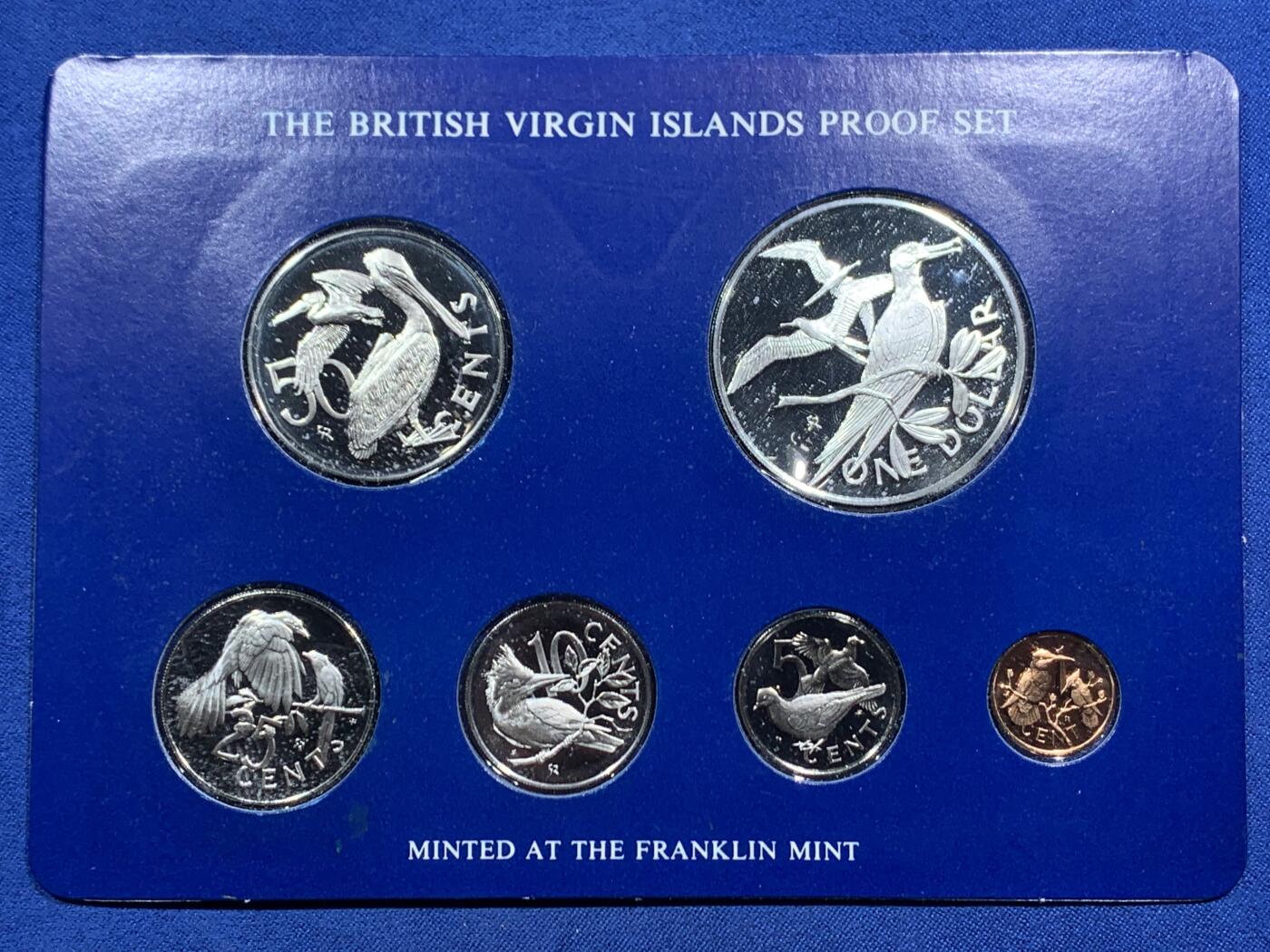 《竞宝斋》第463-465场 周日，周一，周二，3场连拍 （全场包邮）欢迎送拍 原盒证书  英属维尔京群岛 1976年 鸟类 6枚套精制纪念币 其中最大一枚军舰鸟是银币（925银 25.7克）