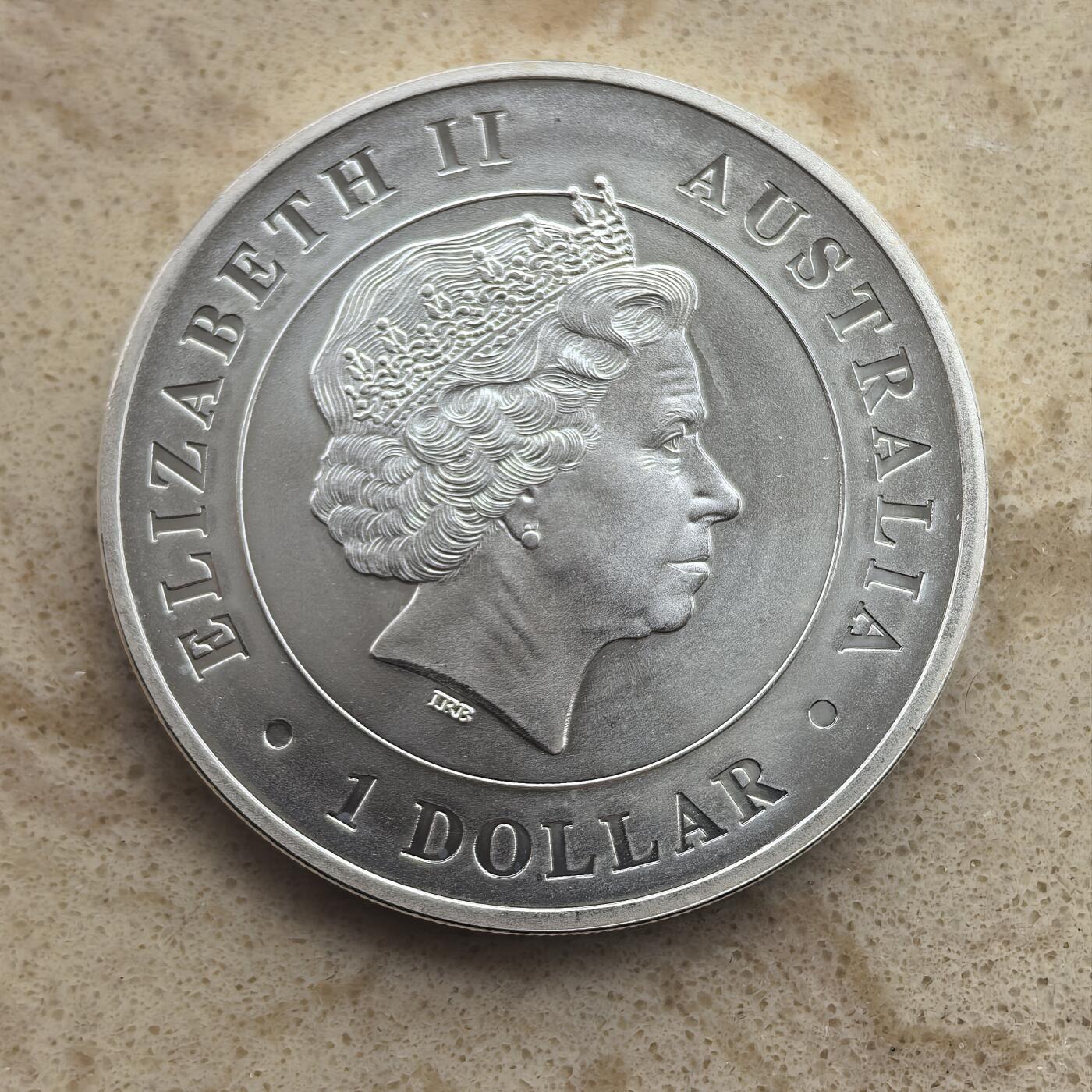 道一币馆币章第一百六十五场 澳大利亚2015年蜘蛛1元投资银币  31.1g 999s