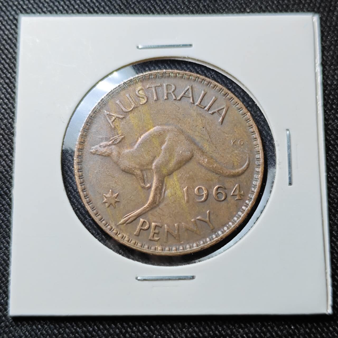 KK钱币收藏小铺  第391期  2月预留时间 周末发货  1964澳大利亚1便士铜币