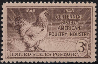洪涛臻品批发群 精选邮票限时拍卖第1244期  - 1948美国规模化家禽养殖百年1全新 雕刻版原胶全品！