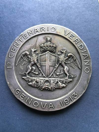 铜章专场 - 1913年瑞士日内瓦镀银铜章，6cm，边缘磕碰