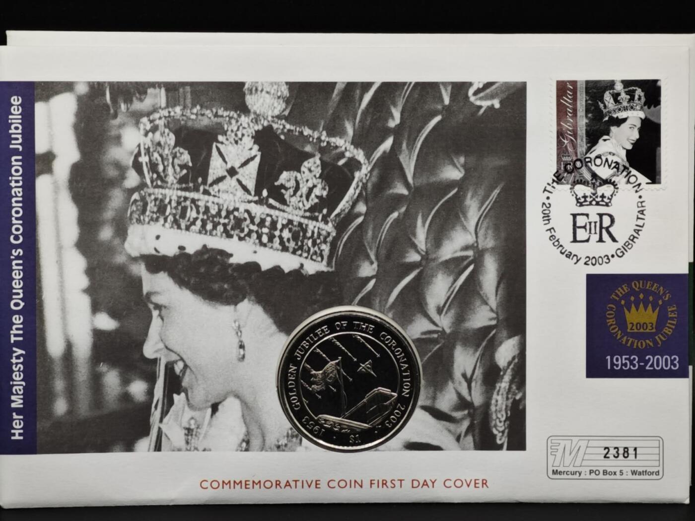 【淘币小摊】限时拍第八百六十二拍  克朗币邮币封场  满百包邮可预留两周  周一统一发货  塞拉利昂2003年女王加冕金禧1元纪念币邮币封