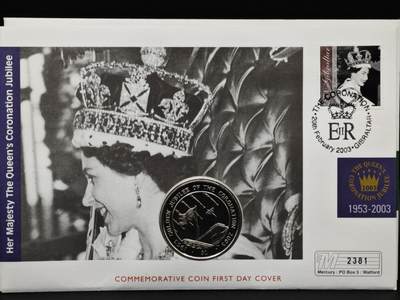 【淘币小摊】限时拍第八百六十二拍  克朗币邮币封场  满百包邮可预留两周  周一统一发货  - 塞拉利昂2003年女王加冕金禧1元纪念币邮币封