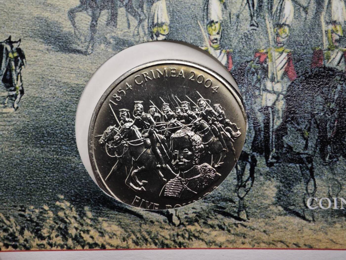 【淘币小摊】限时拍第八百六十二拍  克朗币邮币封场  满百包邮可预留两周  周一统一发货  泽西岛2004年克里米亚战争150周年5镑纪念币邮币封